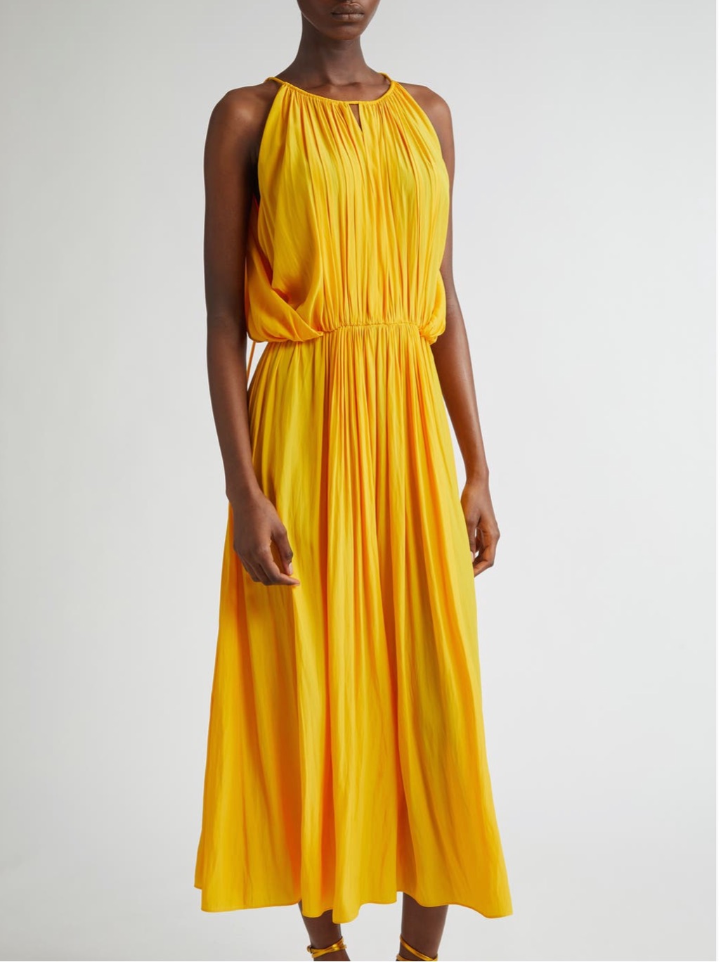 A.L.C. Meredith Pleated Sleeveless Dress Mango New Size Medium